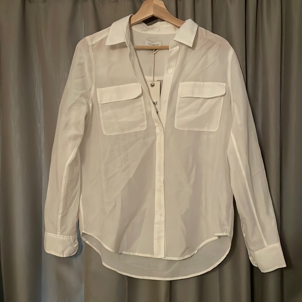 NWT Lucky brand white button up blouse size small